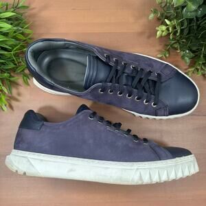 Salvatore Ferragamo Men's Cube Blue Leather Sneakers Size 9